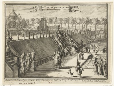 Side View of a Terrace Waterfall in the Park of Het Loo Palace by Romeyn de Hooghe