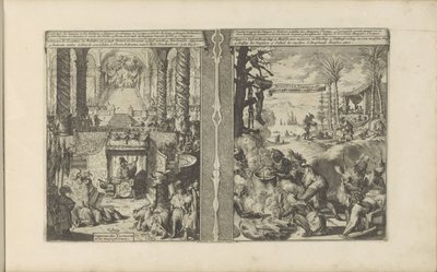 Court of the Tartar Emperor; Brazilian Tapuyers Preparing Their Food by Romeyn de Hooghe