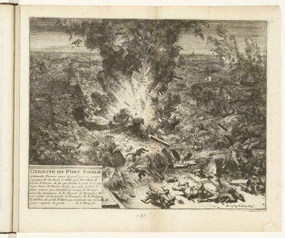 Blowing Up of the Ship Bridge of Parma over the Scheldt, 1585 by Romeyn de Hooghe
