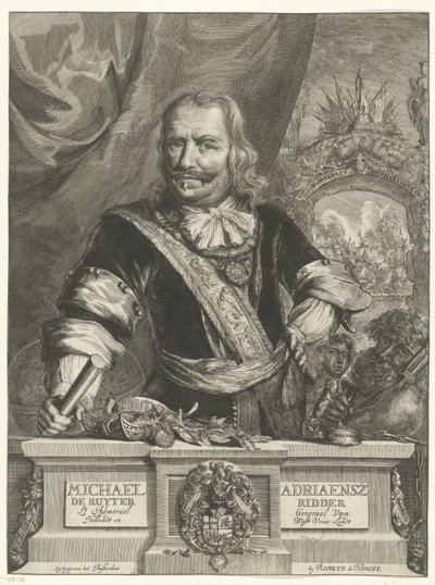 Portrait of Michiel de Ruyter by Romeyn de Hooghe