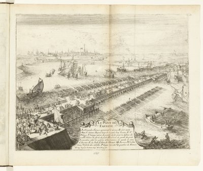 Pontoon Bridge of Parma over the Scheldt, 1585 by Romeyn de Hooghe