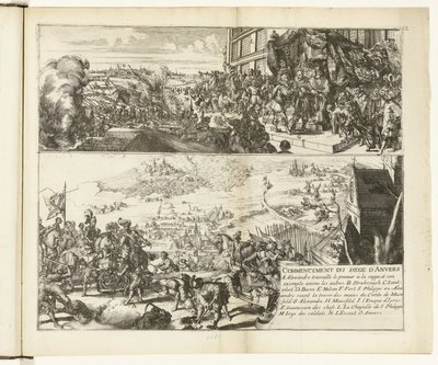 Two Depictions of the Siege of Antwerp by the Duke of Parma, 1584-1585 by Romeyn de Hooghe