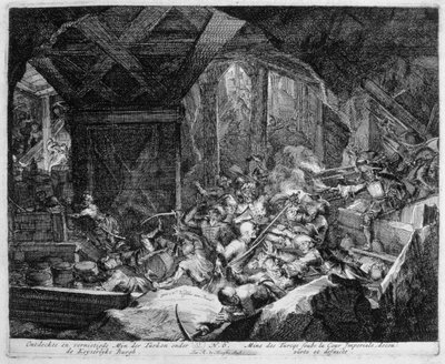 Vienna Print Cycle, Discovery and Destruction of a Turkish Mine Under the Imperial Palace by Romeyn de Hooghe