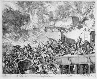 Vienna Print Cycle, Explosion of a Mine and Countermine, Raid on the Turks, 1683 by Romeyn de Hooghe