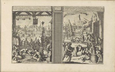 Guardhouse in Japan; Magicians and Acrobats by Romeyn de Hooghe