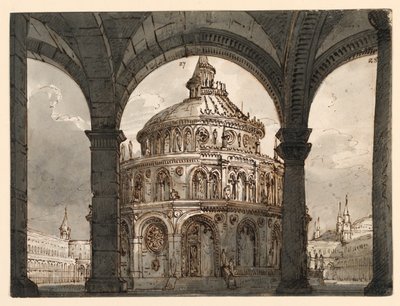 Stage Design, Atrium with the Temple of the Hospitallers for the Opera 