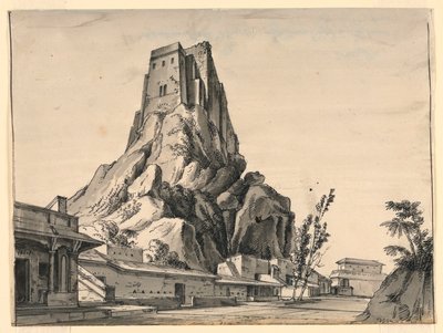 Stage Design, Castle on Hill by Romolo Achille Liverani