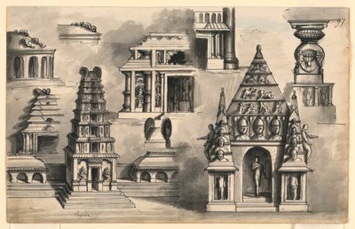 Stage Design, Details of Indian Temples by Romolo Achille Liverani