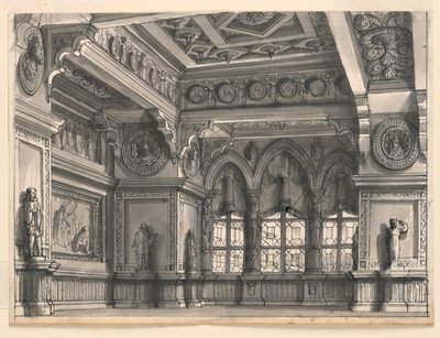 Stage Design, Gothic Room by Romolo Achille Liverani