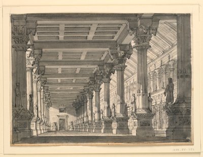 Stage Design, Hall in a Babylonian Palace for the Opera 