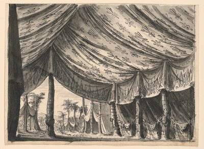Stage Design, Tent of Genghis Khan, for the Ballet Genghis Khan by Luigi Henry by Romolo Achille Liverani
