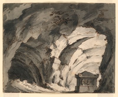 Stage Design, Tomb in a Cave by Romolo Achille Liverani