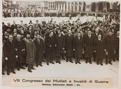 VIII Congress of Maimed and Invalids of War - Rome, January 1933 by Romolo del Papa