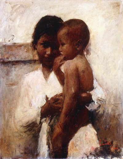 Affection, a Javanese Beauty Holding a Child by Romualdo Locatelli