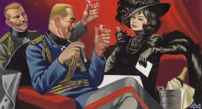 Mata Hari with a friend among the German High Command by Ron Embleton