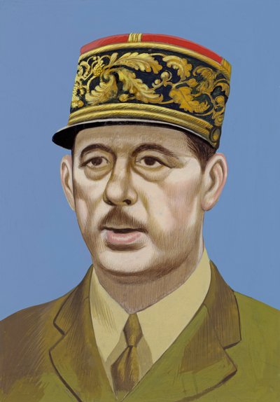 Portrait of Charles De Gaulle by Ron Embleton