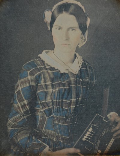 Woman with an Accordion Daguerreotype by Ron Fasand