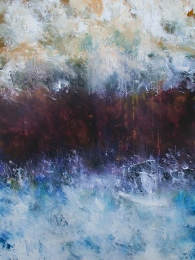 Crashing Waves Abstract by Ron Halfant