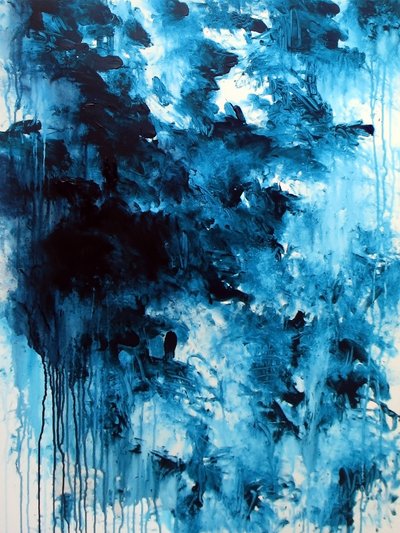 Deep Blue Abstraction by Ron Halfant