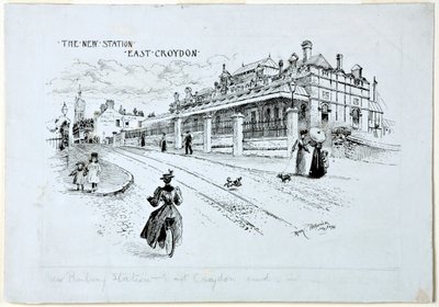The New Station, East Croydon, July 1896 by Rosa Clementina Petherick