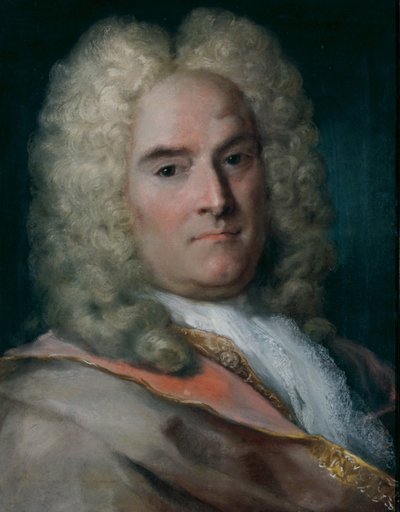 A Gentleman in a Gray Cape Over a Gold-Embroidered Coat by Rosalba Giovanna Carriera