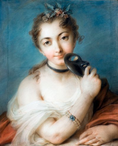 Portrait of a Lady with a Mask by Rosalba Giovanna Carriera