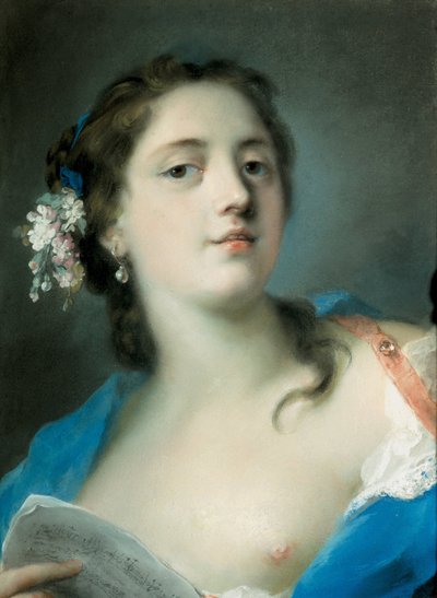 The Singer Faustina Bordoni 1697-1781 with a Musical Score, c. 1725 by Rosalba Giovanna Carriera