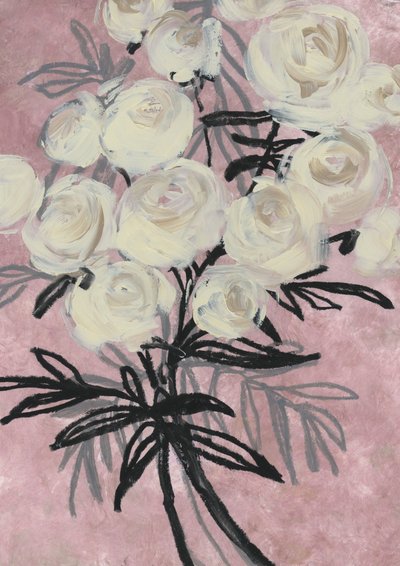 Abstract White Roses by Rosana Laiz Blursbyai