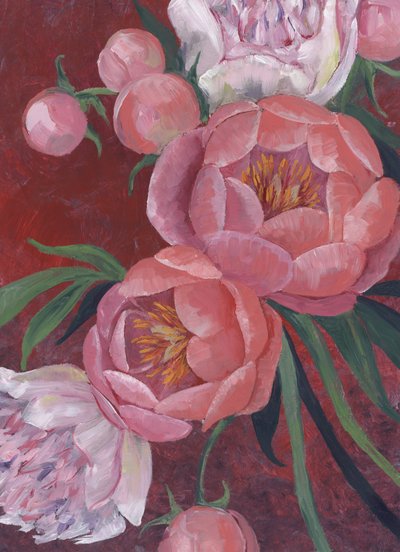 Elegant Pink Peonies by Rosana Laiz Blursbyai