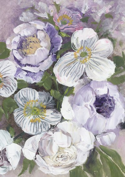 Lavender White Flowers by Rosana Laiz Blursbyai