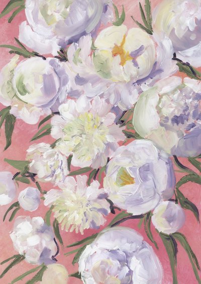 White Peonies Bloom by Rosana Laiz Blursbyai