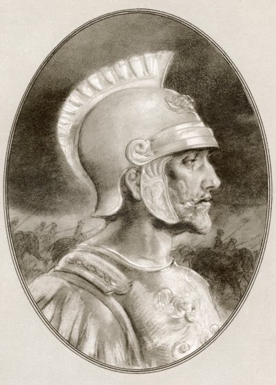 Ashoka, died 232 BC, aka Ashoka the Great. Indian emperor of the Maurya Dynasty. Illustration by Gordon Ross, American artist and illustrator (1873-1946), from Living Biographies of Famous Rulers by Ross Gordon