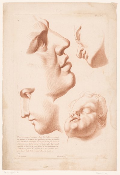 Heads of Man, Woman, and Child by Louis François Roubillac