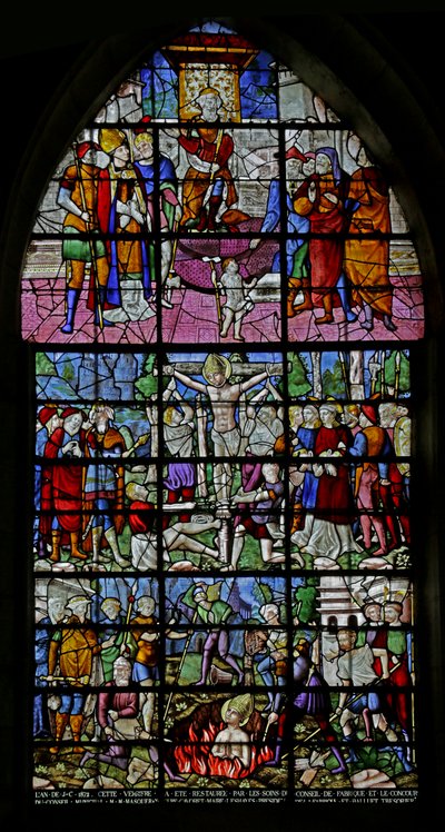 Window Depicting Scenes from the Life of St Denis, 1530-40 by Rouen School