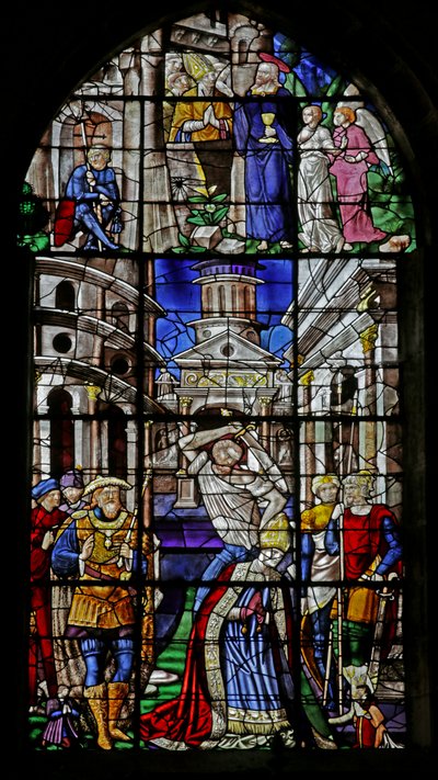 Window depicting the execution of St Denis by Rouen School