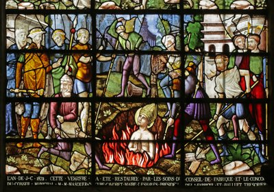 Window depicting the martyrdom of St Denis by Rouen School