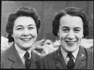 Portrait of Georgie Frankland and Ethel Hopkins, Pinewood Studios by Royal Air Force Film Production Unit