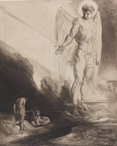 Lucifer Abandons Cain to his Fate, from Eight Etchings on Byron