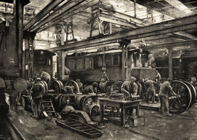 German Railways - Reichsbahn Repair Shop for Electric Locomotives in Munich, 1935 by Rudolf Lipus