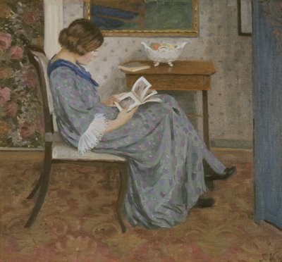 Reader in Blue by Rudolf Vejrych