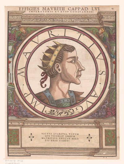 Portrait of Mauritius Cappadocius in Architectural Frame by Rudolf Wyssenbach