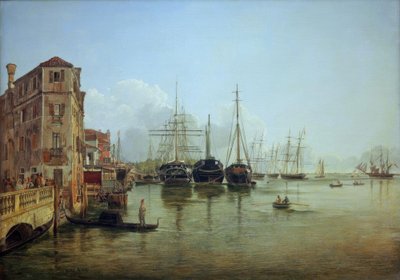 View of Strada Nuova towards the Public Gardens in Venice by Rudolf von Alt