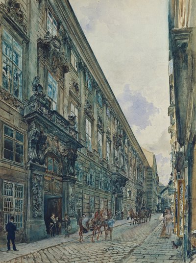 The Winter Palace of Prince Eugene of Savoy in Himmelpfortgasse in Vienna by Rudolf von Alt