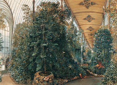 Interior of the Palm House of Lednice Palace by Rudolf von Alt