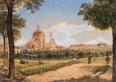 View of St. Charles Church and the Polytechnic Institute in Vienna, 1831 by Rudolf von Alt