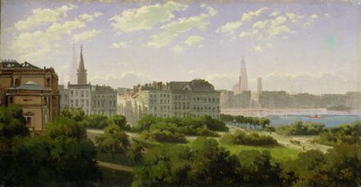 The Hamburg Kunsthalle and the Wallanlagen at the Glockengiesserwal, 1875 by Rudolf von Turcke