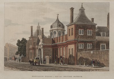 View of the British Museum, Holborn with a Street Scene, c.1810 by Rudolph Ackermann