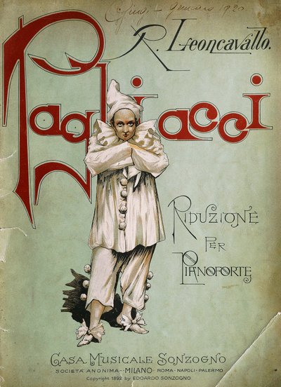 Title page of Piano reduction for Pagliacci by Ruggero Leoncavallo