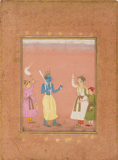 A Hero Greeted by Princes, Illustrating the Musical Mode Kanada Ragini, c1680 by Ruknuddin
