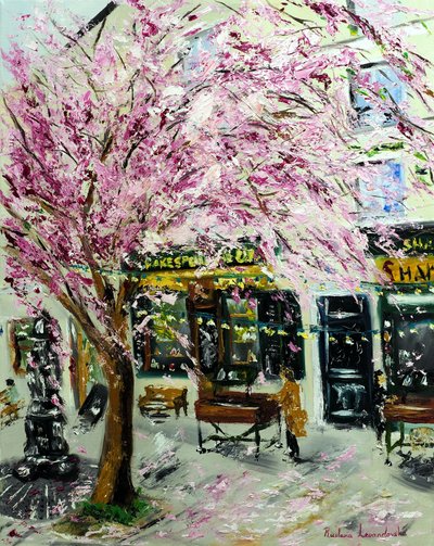 Cherry Blossoms by Shakespeare & Company Paris II by Ruslana Levandovska